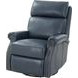 Crews Barone Navy Blue Leather Swivel Glider Recliner with Nailhead Trim