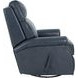 Crews Barone Navy Blue Leather Swivel Glider Recliner with Nailhead Trim