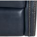Crews Barone Navy Blue Leather Swivel Glider Recliner with Nailhead Trim