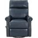 Crews Barone Navy Blue Leather Swivel Glider Recliner with Nailhead Trim