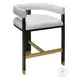 Cruise Dark Espresso Oak And White Linen Accent Counter Height Stool