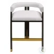 Cruise Dark Espresso Oak And White Linen Accent Counter Height Stool