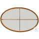 Logan Glass And Warm Gold Leaf Brass Oval Cocktail Table
