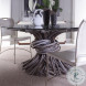 Knot Clear Glass And Grey 60" Dining Table