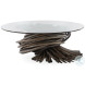 Knot Clear Glass And Grey Occasional Table Set