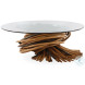 Knot Clear Glass And Natural Occasional Table Set