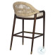 CT208 Jute Weave And Flax Low Back Bar Stool
