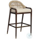 CT208 Jute Weave And Flax Low Back Bar Stool
