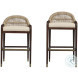 CT208 Jute Weave And Flax Low Back Bar Stool