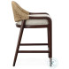 CT208 Jute Weave And Flax Low Back Counter Height Stool