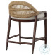 CT208 Jute Weave And Flax Low Back Counter Height Stool