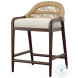 CT208 Jute Weave And Flax Low Back Counter Height Stool
