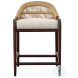 CT208 Jute Weave And Flax Low Back Counter Height Stool