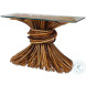 Knot Clear Glass And Natural Occasional Table Set