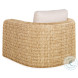 Bottega Flax And Natural Rattan Swivel Chair