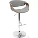 Curvo Walnut And Light Gray Adjustable Swivel Bar Stool Set of 2