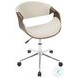 Curvo Walnut And Cream Office Chair