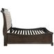 Lyndhurst Walnut and Beige King Upholstered Storage Sleigh Bed