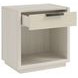 Cotiere Cream Linen Performance Fabric 1 Drawer Nightstand with USB Charging