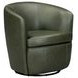 Barolo Lyric Sage Leather Upholstered Swivel Club Chair