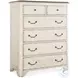 Newport Daisy 6 Drawer Chest With Brown Top