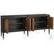 Solmere Black and Mapa Burl 4 Door Console Table