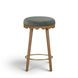 Oodle Green and Light Walnut Performance Vegan Mohair Upholstered Counter Height Stool