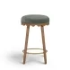 Oodle Green and Light Walnut Performance Vegan Mohair Upholstered Counter Height Stool