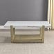 Perth White Rectangular Marble Ocassional Table with Casters