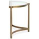 Cassidy Aged Brass and Volakas Classic Demilune Glass Top Sofa Table