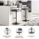 Strumford Grey And Black Swivel Adjustable Bar Stool Set Of 2