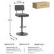 Strumford Grey And Black Swivel Adjustable Bar Stool Set Of 2