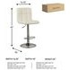 Bellatier Bone Tall Upholstered Swivel Adjustable Bar Stool Set of 2