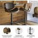 Bellatier Brown Tall Upholstered Swivel Adjustable Bar Stool
