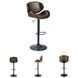Bellatier Brown Tall Upholstered Swivel Adjustable Bar Stool