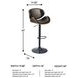 Bellatier Brown Tall Upholstered Swivel Adjustable Bar Stool