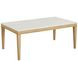 Essence Natural and White 70" Rectangular Marble Top Dining Table