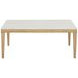 Essence Natural and White 70" Rectangular Marble Top Dining Table