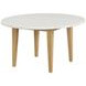 Essence Natural and White 54" Round Marble Top Dining Table