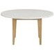 Essence Natural and White 54" Round Marble Top Dining Table