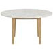 Essence Natural and White 54" Round Marble Top Dining Table