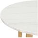 Essence Natural and White 54" Round Marble Top Dining Table