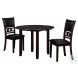 Gia Ebony 3 Piece 42" Drop Leaf Dining Set