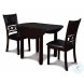 Gia Ebony 3 Piece 42" Drop Leaf Dining Set