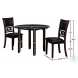 Gia Ebony 3 Piece 42" Drop Leaf Dining Set