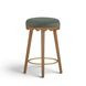 Oodle Green and Light Walnut Performance Vegan Mohair Upholstered Counter Height Stool