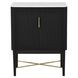 Vida Black 2 Door Marble Top Wine Cabinet