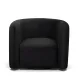 Curves Black Performance Fabric Upholstered Swivel Accent Chair