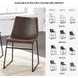 Centiar Brown and Black Dining Upholstered Side Chair Set of 2