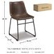 Centiar Brown and Black Dining Upholstered Side Chair Set of 2